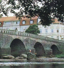 Salmon fishing just above the Tullbron