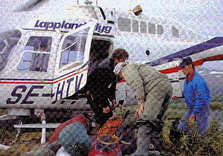 Loading the helicopter